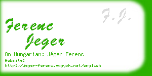 ferenc jeger business card