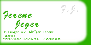 ferenc jeger business card